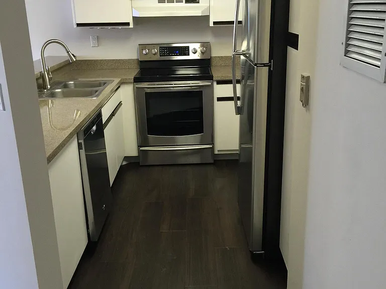 Kitchen with SS appliances and dishwasher