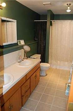 Master bathroom with dual sinks and HEATED tile floors!!!