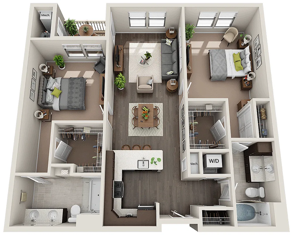 Floor plan Two Bedroom B2G