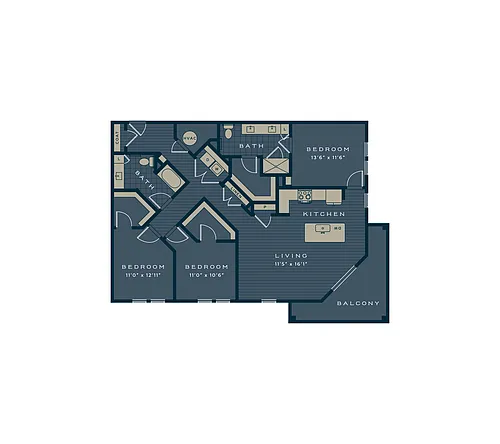 Floor plan The Leatherback | 3 Bed | 2 Bath | Signature