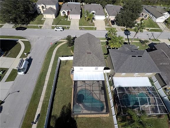 Drone View of home & pool.  Corner .16 acre home site.