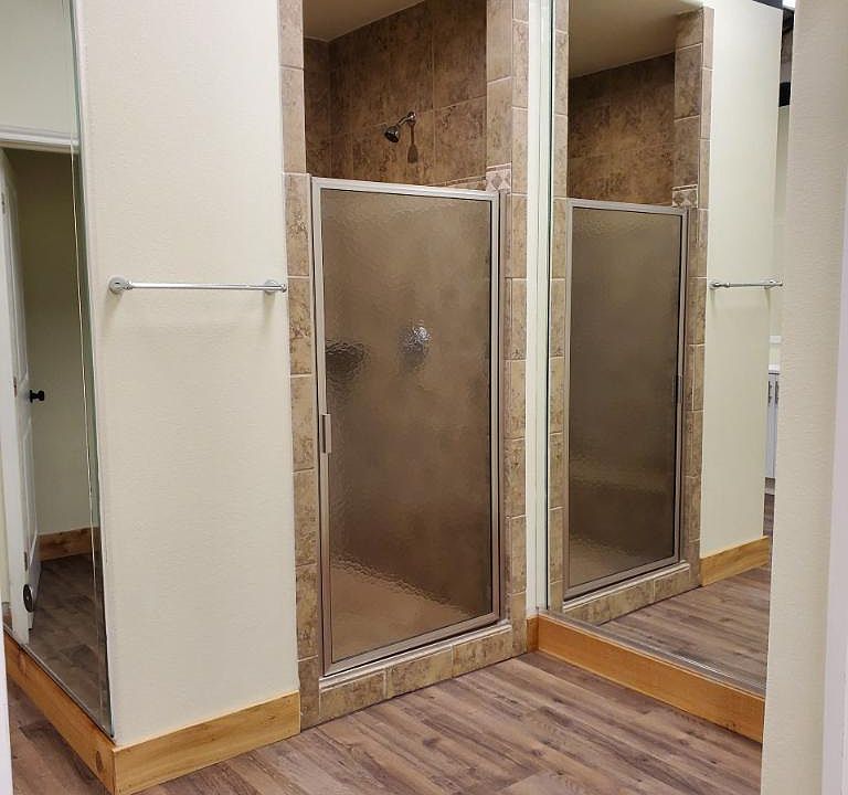 Large tile shower stall