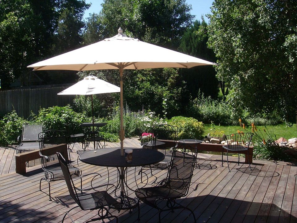 Deck area overlooking pond