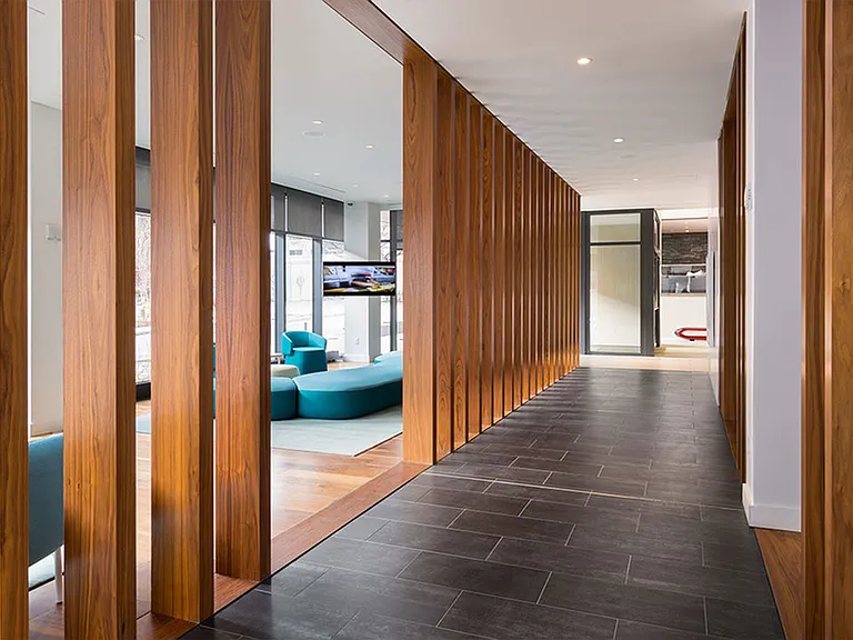 Our convenient resident lounge features cozy seating and a flat screen TV