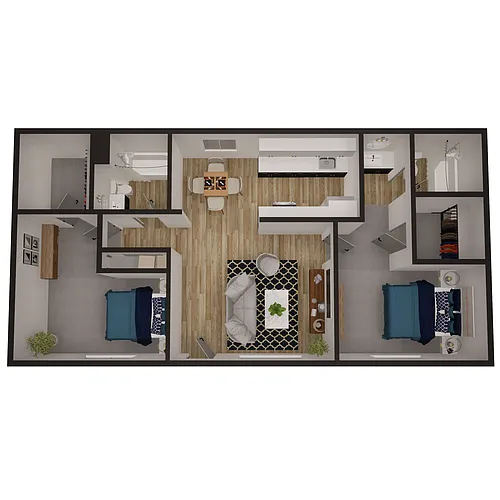 Floor plan 2x2 900sf Classic