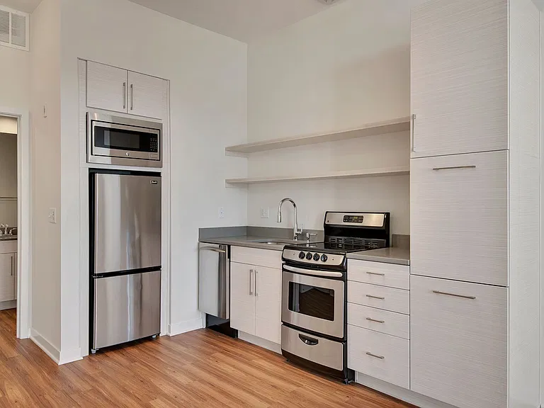 Studio Kitchen w/ Modern Floating Shelves