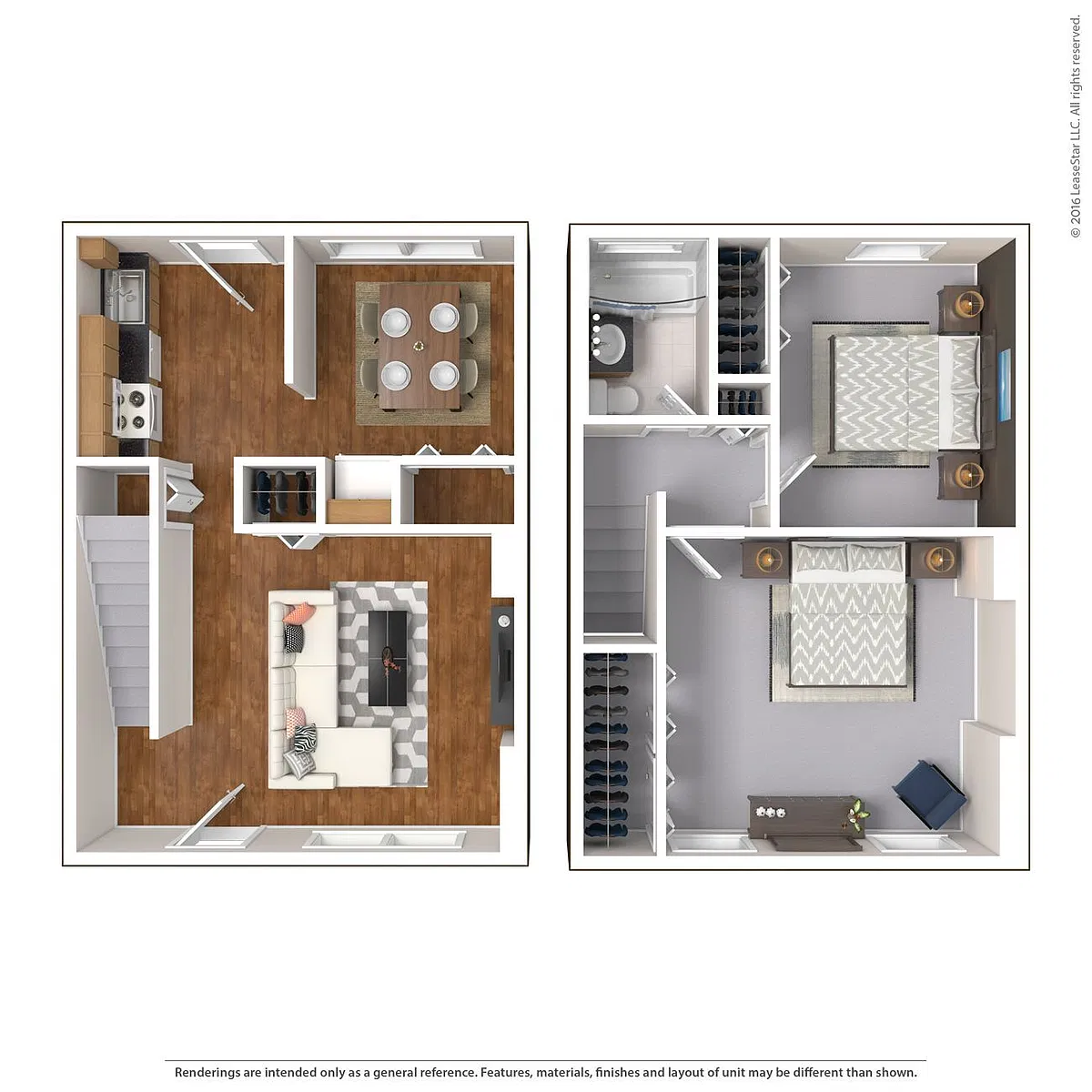 Floor plan 2 Bedroom 1 Bathroom F