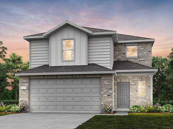 The Paluxy, a two-story home with 2-car garage, shown with home exterior LS102