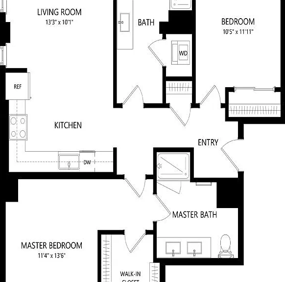 Elan Uptown Flats - C7 - 2 Beds - 2 Baths - 1070 Sq. ft.