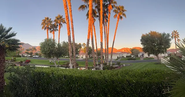 Sunset view from the spa