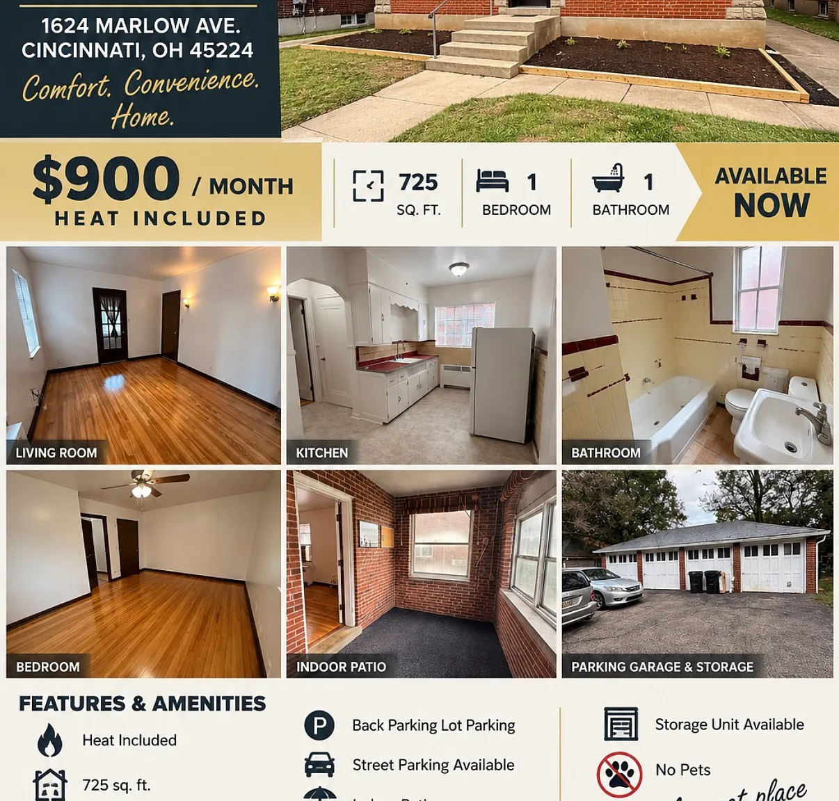 1 bed, 725 sqft, $900 — Photo 1
