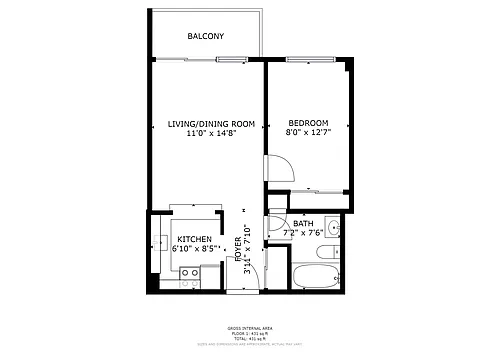 Floor plan 1 Bedroom
