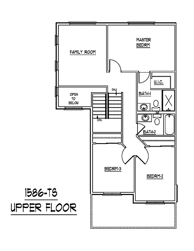 Floor plan 3x2-5 1586 2 Car Garage Bonus 2 Story