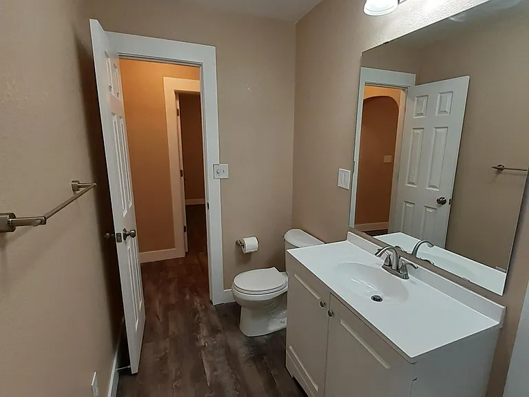 Bathroom with Porcelain tile shower.
