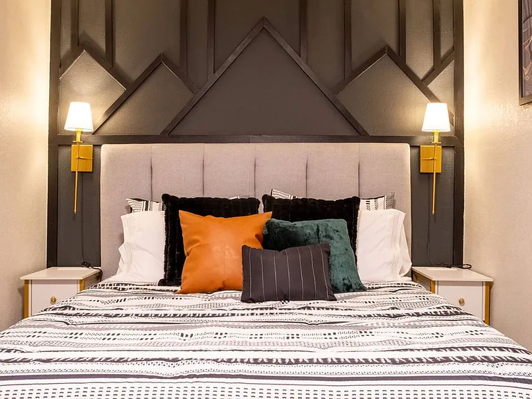 Depicts decor from previous tenant.