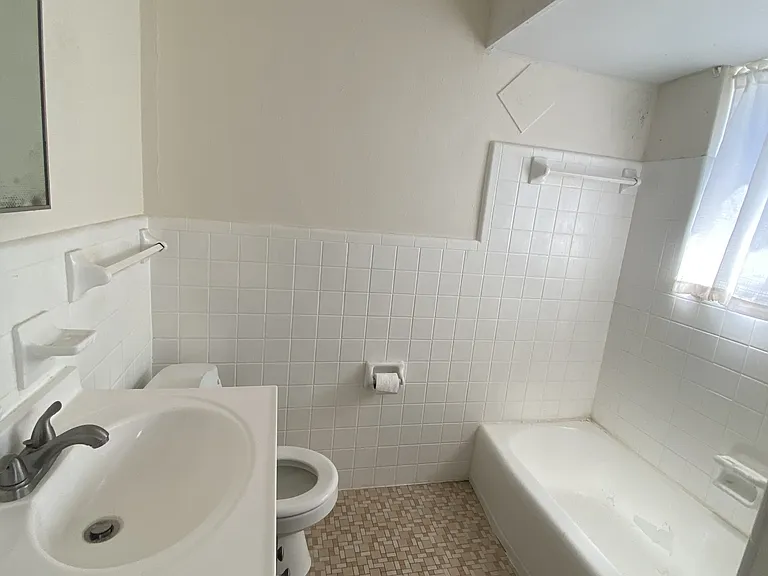 Looking into the bathroom
