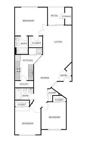 Floor plan 3 BED 2 BATH
