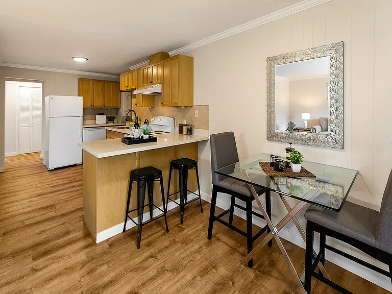 Spacious dining room as well as a convenient kitchen eating bar.