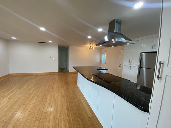 Open concept kitchen, spacious living room