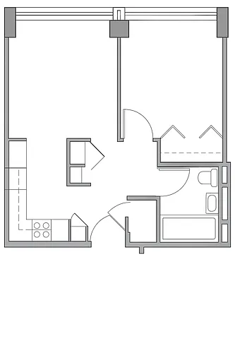 Floor plan 1 Bedroom Apartment
