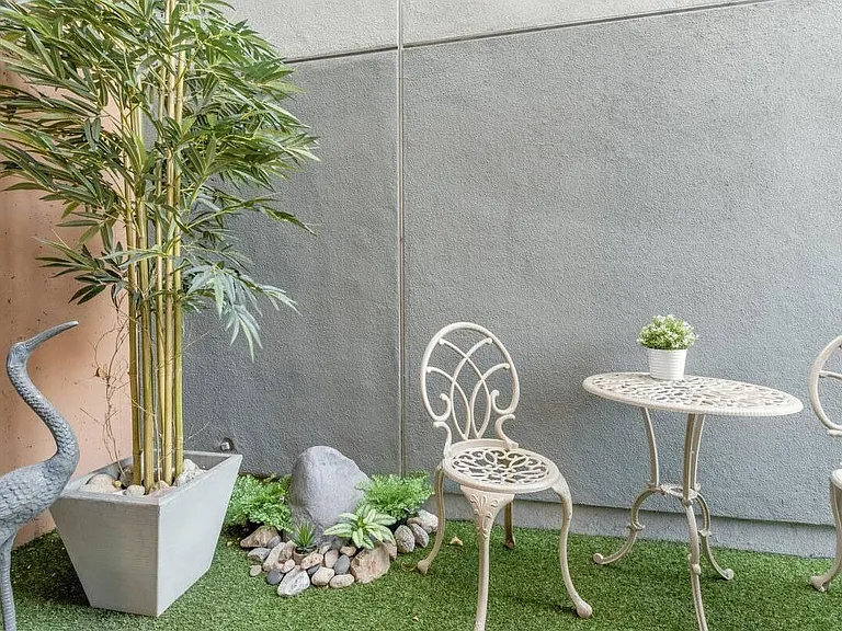 Zen and tranquility were the design goals of this outdoor ensuite breakfast nook connected to the Master Bedroom.