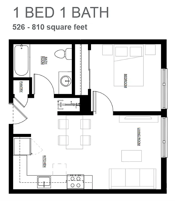 Floor plan 1 Bedroom