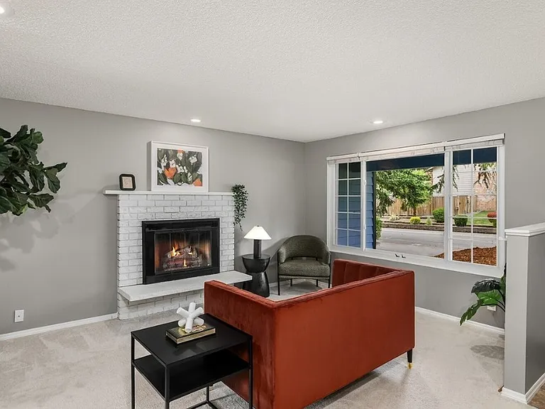 Entry way, and living room