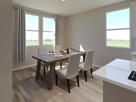 Enjoy family dinners around the dining table.
