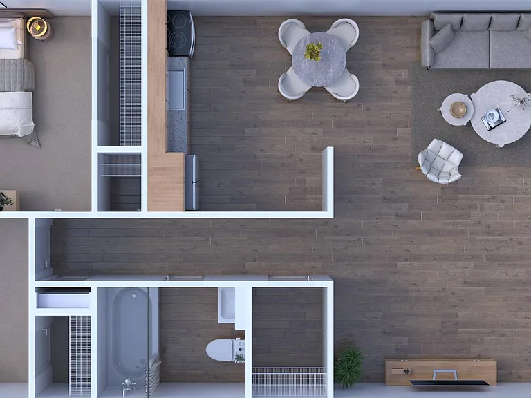 2 bed 1 Bath | 825 sq ft | Brentwood