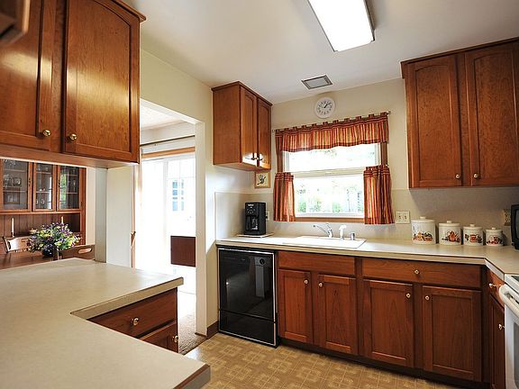 Updated Kitchen with Cherry Cabinets & Built-in Microwave