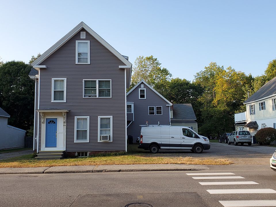 484 Main ST has two buildings connected by a common area with stairs. The building was recently resided.