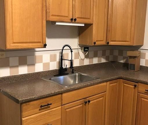 Kitchen with new stove