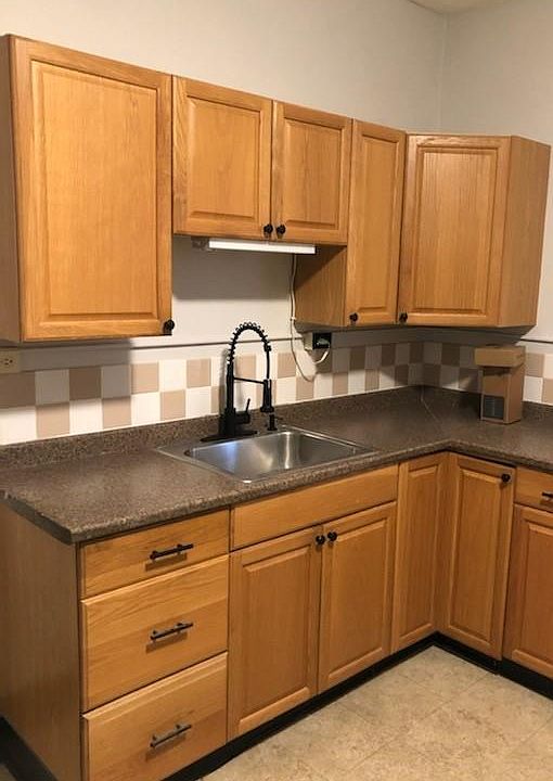 Kitchen with new stove