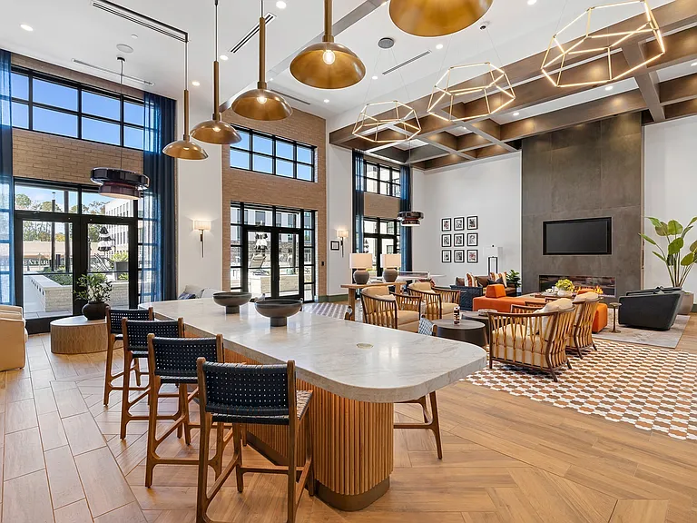Bright, bold, and beautifully designed_a lounge made for unwinding or entertaining.