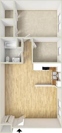 One bedroom floor plan One bedroom floor plan