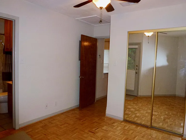 Mirrored closet doors.