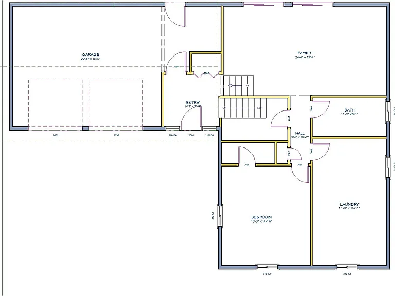 Lower level floor plan.