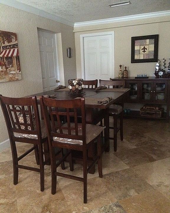 Dining Room with Travertine 