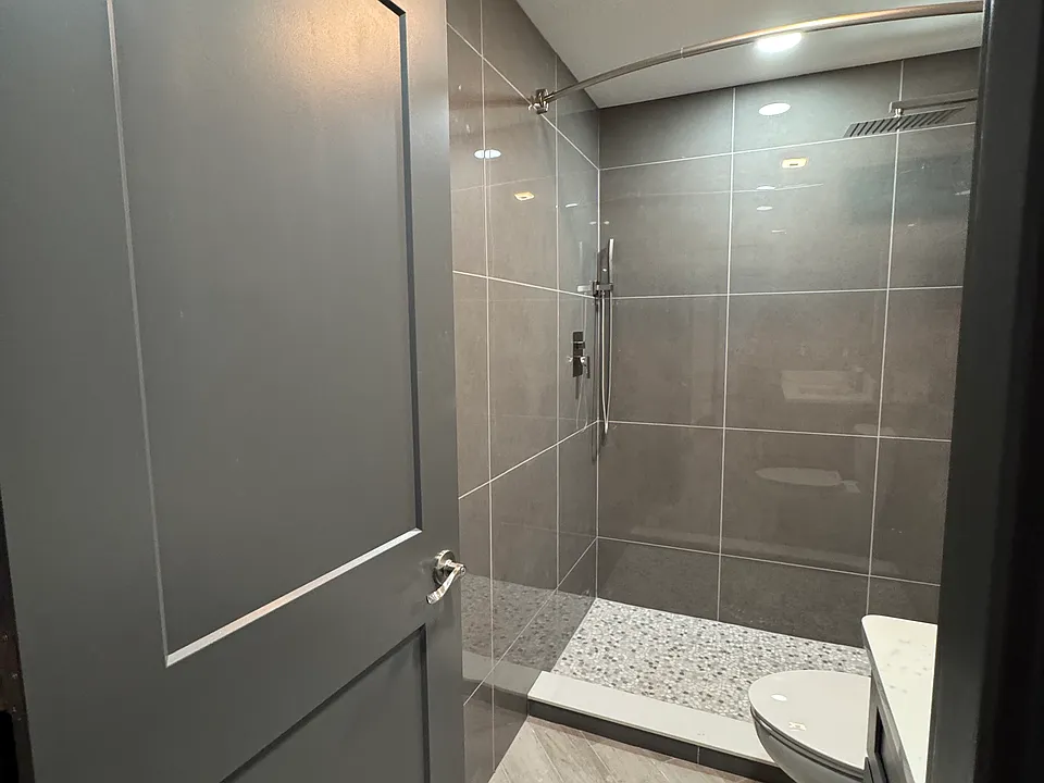 Bathroom with Bluetooth ceiling exhaust fan, so you can listen to music...