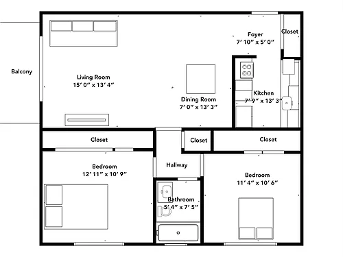 Floor plan 2 Bedroom