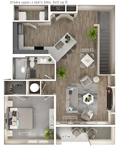 Floor plan O-Hare Upper w Garage