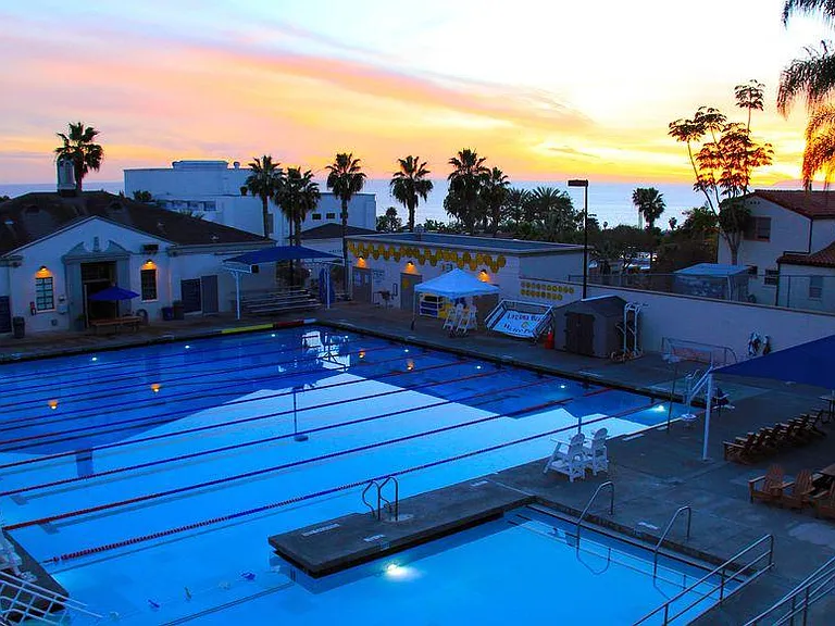 Our community pool one block north