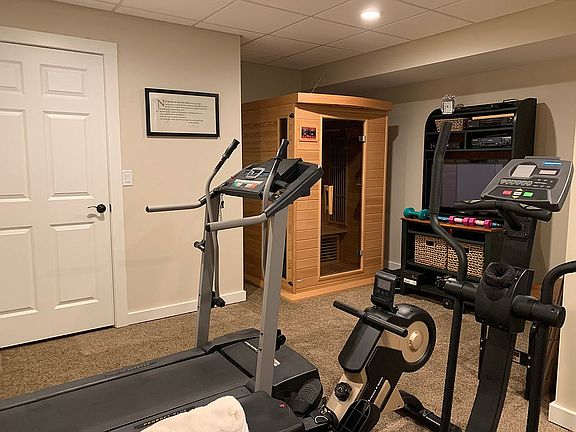 Exercise room on lower level