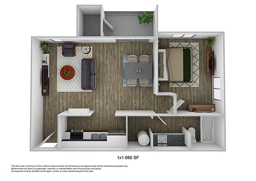 Floor plan Classic Larger One Bedroom
