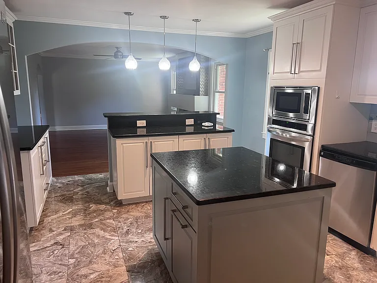 Kitchen and family room