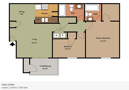 Floor plan 2 Bedroom Apartment