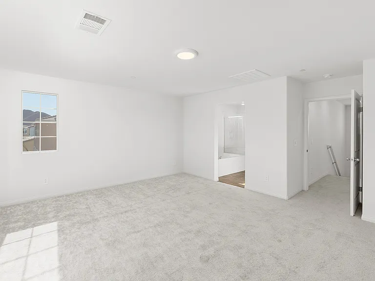 The Master Bedroom entrance overlooks the bathroom area.