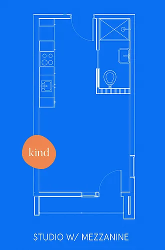 Floor plan Kind West Studio w/ Mezzanine