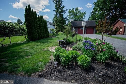 Back yard and garage