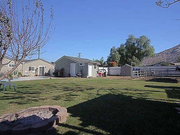 Fire pit in backyard